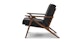 Otio Black Leather Walnut Lounge Chair - Gallery View 4 of 12.