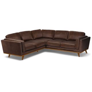 Timber 93" Leather Corner Sectional - Charme Chocolat