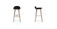 Sede Black Leather Walnut Bar Stool - Gallery View 10 of 11.
