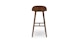 Sede Black Leather Walnut Bar Stool - Gallery View 5 of 11.