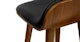 Sede Black Leather Walnut Counter Stool - Gallery View 6 of 10.