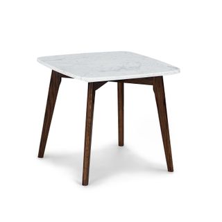 Vena Marble Square Side Table - Walnut
