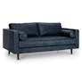 Sven 72" Tufted Leather Loveseat - Oxford Blue