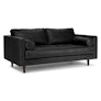 Sven 72" Tufted Leather Loveseat - Oxford Black