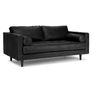 Sven 72" Tufted Leather Loveseat - Oxford Black