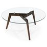 Clarus 31.5" Glass Coffee Table - Walnut