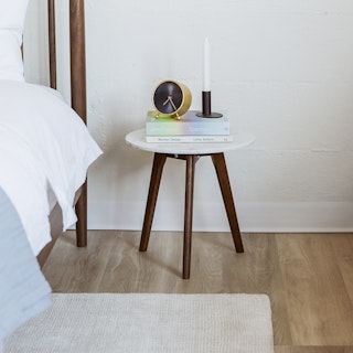 Mara Marble Side Table - Walnut