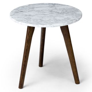 Mara Marble Side Table - Walnut