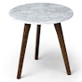 Mara Marble Side Table - Walnut
