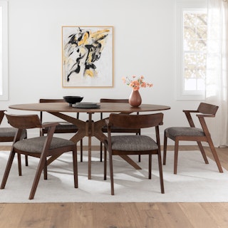 Conan 75" Oval Dining Table - Walnut