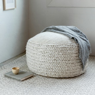 Hira 30" Pouf - Natural Ivory