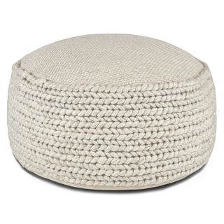 Hira 30" Pouf - Natural Ivory