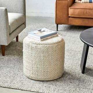 Texa 16" Pouf - Vanilla Ivory
